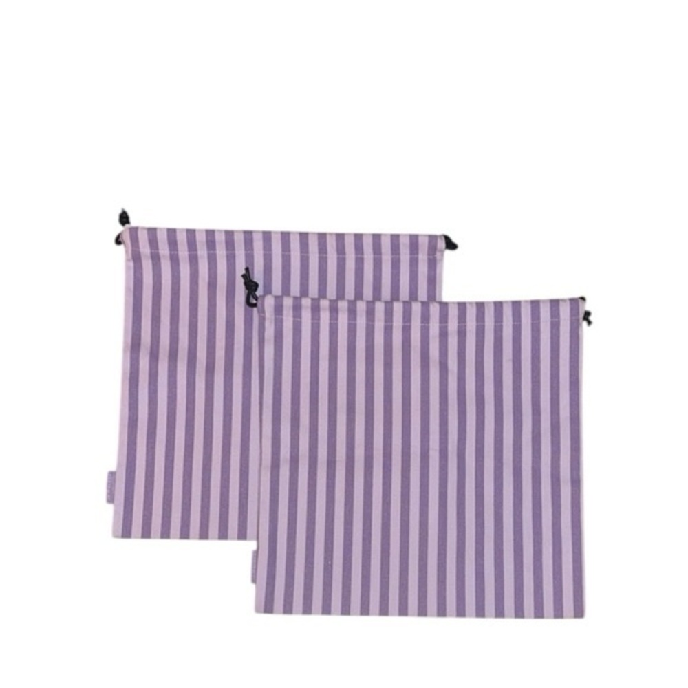 Set of 2 Jo Malone London Purple Stripe‎ Canvas Storage Gift Drawstring Bags